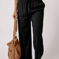 Drawstring Elastic Waist Wide Leg Pants