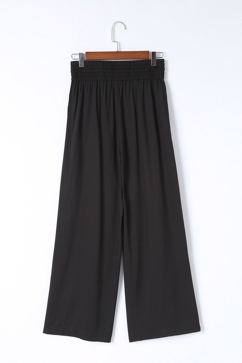 Drawstring Elastic Waist Wide Leg Pants