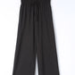 Drawstring Elastic Waist Wide Leg Pants