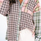 Plaid Patchwork High Low Oversized Shirt