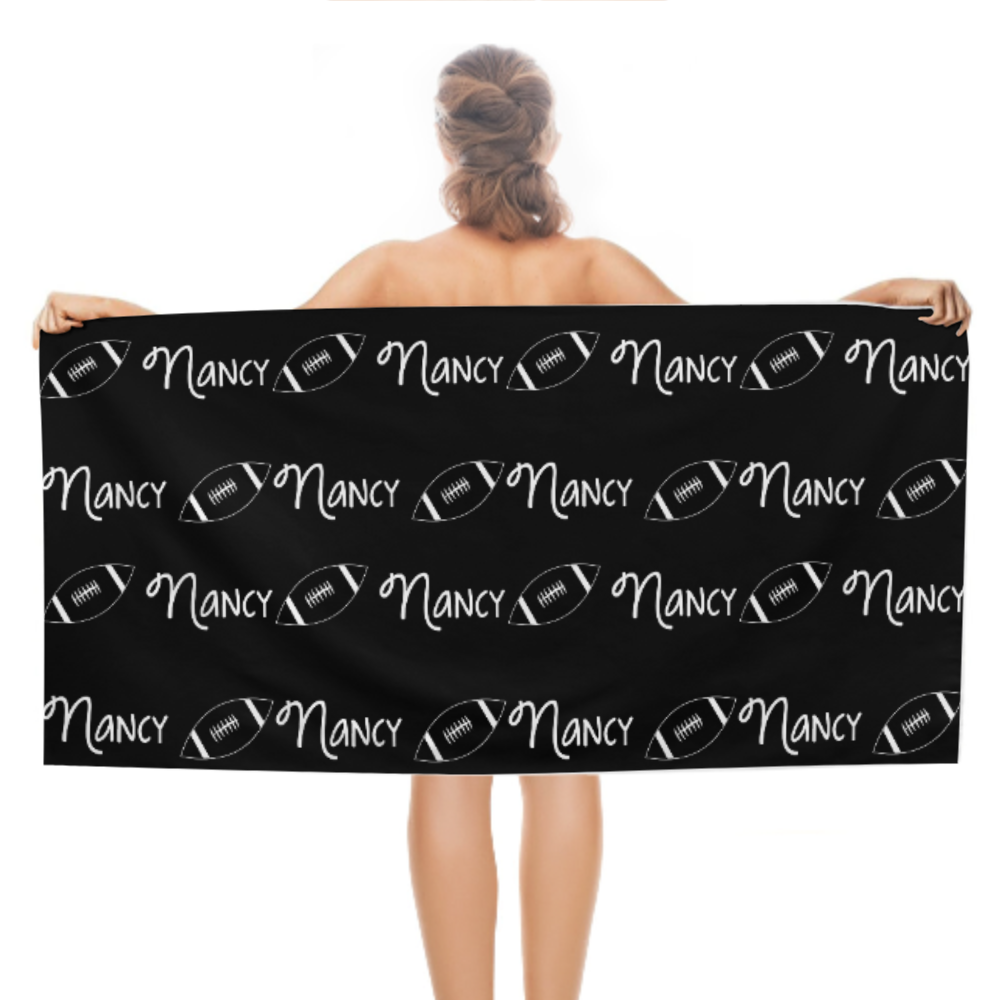 Custom-Baseball Name Beach Towel