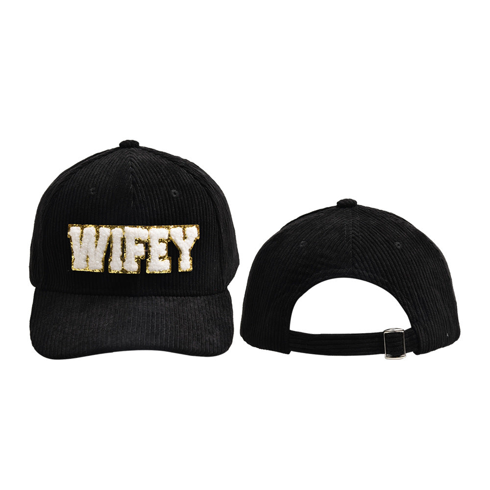 Pre-order WIFEY Towel Embroidered Corduroy Baseball Cap