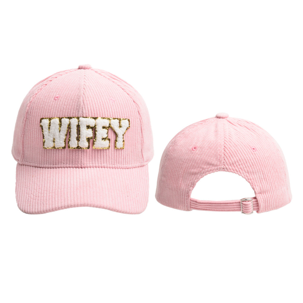 Pre-order WIFEY Towel Embroidered Corduroy Baseball Cap