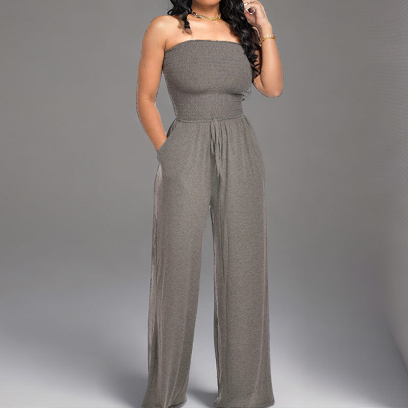 Strapless Wide Leg Jumpsuit-9 Colors