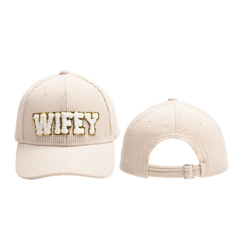 Pre-order WIFEY Towel Embroidered Corduroy Baseball Cap