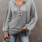 Button Hood Casual Solid Sweatshirt