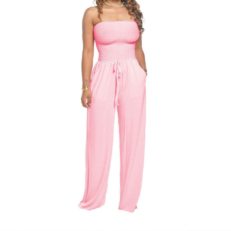 Strapless Wide Leg Jumpsuit-9 Colors