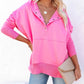 Multicolor V-Neck Dolman Sleeve Hoodie