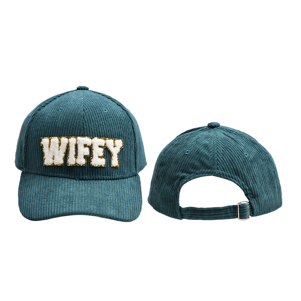 Pre-order WIFEY Towel Embroidered Corduroy Baseball Cap