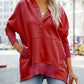 Multicolor V-Neck Dolman Sleeve Hoodie