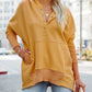 Multicolor V-Neck Dolman Sleeve Hoodie