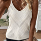 Pointelle Knit Spaghetti Straps Sweater Vest