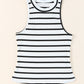 Striped Ribbed O-neck Sleeveless Top