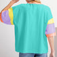 Color Block Stitching Sleeve Oversize Top