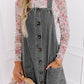 Front Button Pocketed Denim Dress