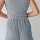 Corded Sleeveless Top & Pocketed Shorts Set