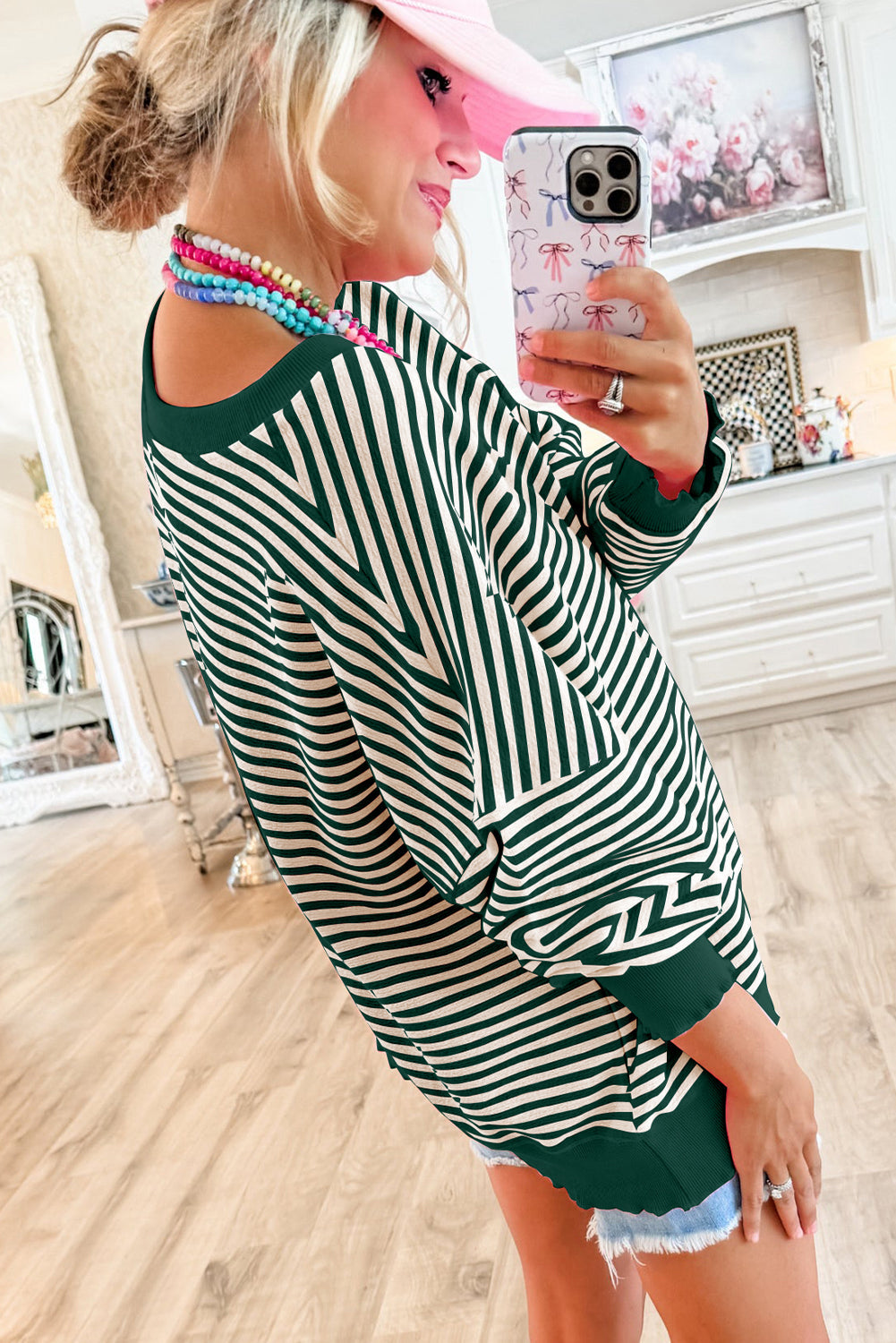 Cozy Striped Oversized Sweatshirt