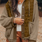 Textured Patchwork Hooded Jacket