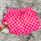 (Pink Pre order/7.21)Checkered Drawstring Elastic Waist Shorts