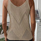 Pointelle Knit Spaghetti Straps Sweater Vest