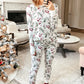 Holly Print Christmas Pajama Set