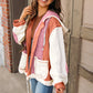 Textured Patchwork Hooded Jacket