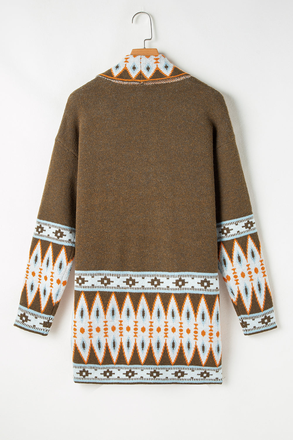 Western Aztec Open Front Sweater Cardigan