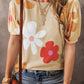 Flower Print Bubble Sleeve Tee