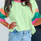 Color Block Stitching Sleeve Oversize Top