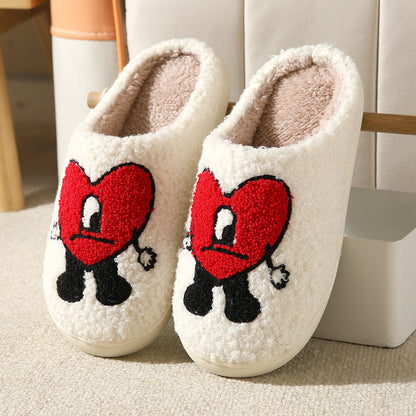 Loving Couple Cotton Slippers