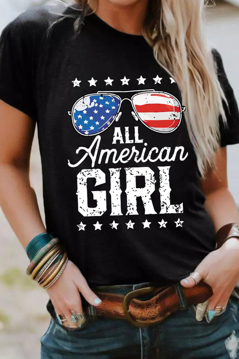 Flag Day Sequin&Graphic Tee