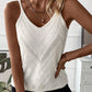 Pointelle Knit Spaghetti Straps Sweater Vest