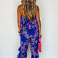 Mix Tropical Strapless Ruffled Jumpsuit