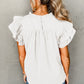 Smocked Ruffle Sleeve Blouse