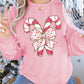 Christmas Bow Candy Cane Sweatshirt