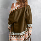 Western Aztec Open Front Sweater Cardigan