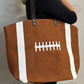 Rugby Pattern Canvas Large Tote Bag