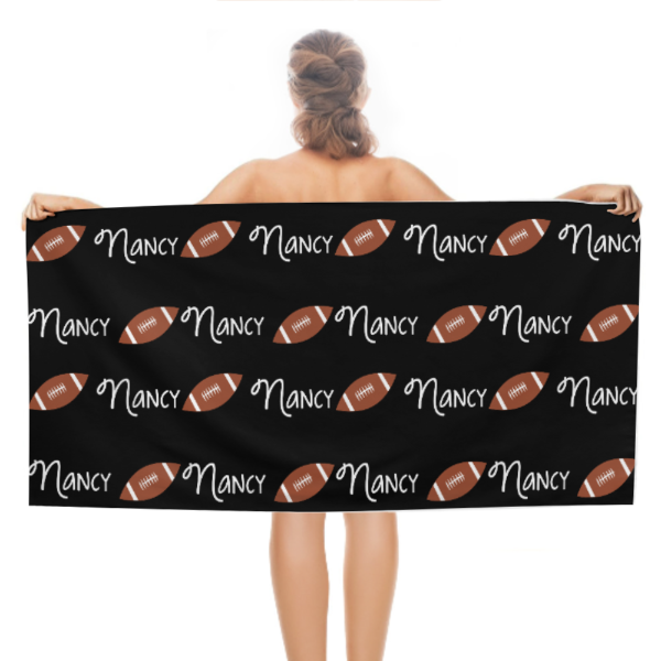 Custom-Baseball Name Beach Towel