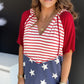 Stars&Stripes Drawstring Hooded Tee