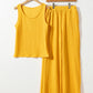 Textured Tank Top and Wide Leg Pants Set