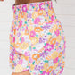 Boho Floral Shirred High Waist Shorts