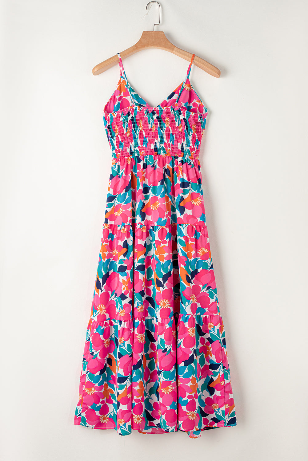 Twisted Smocked Back Tiered Maxi Dress