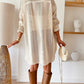 Lace Crochet Collared Tunic Oversized Shirt