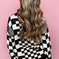 Checkered Drop Shoulder Sweater