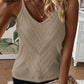 Pointelle Knit Spaghetti Straps Sweater Vest