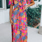 V Neck Floral Maxi Dress