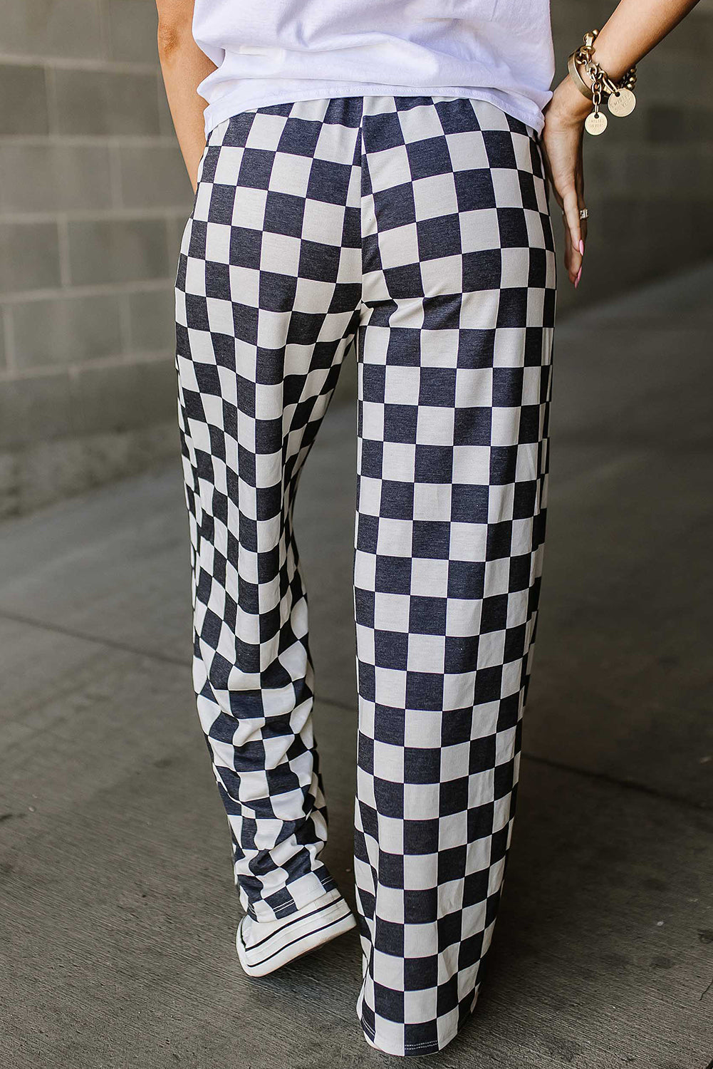 (Pre order/9.25)Checked High Waist Wide Leg Pants