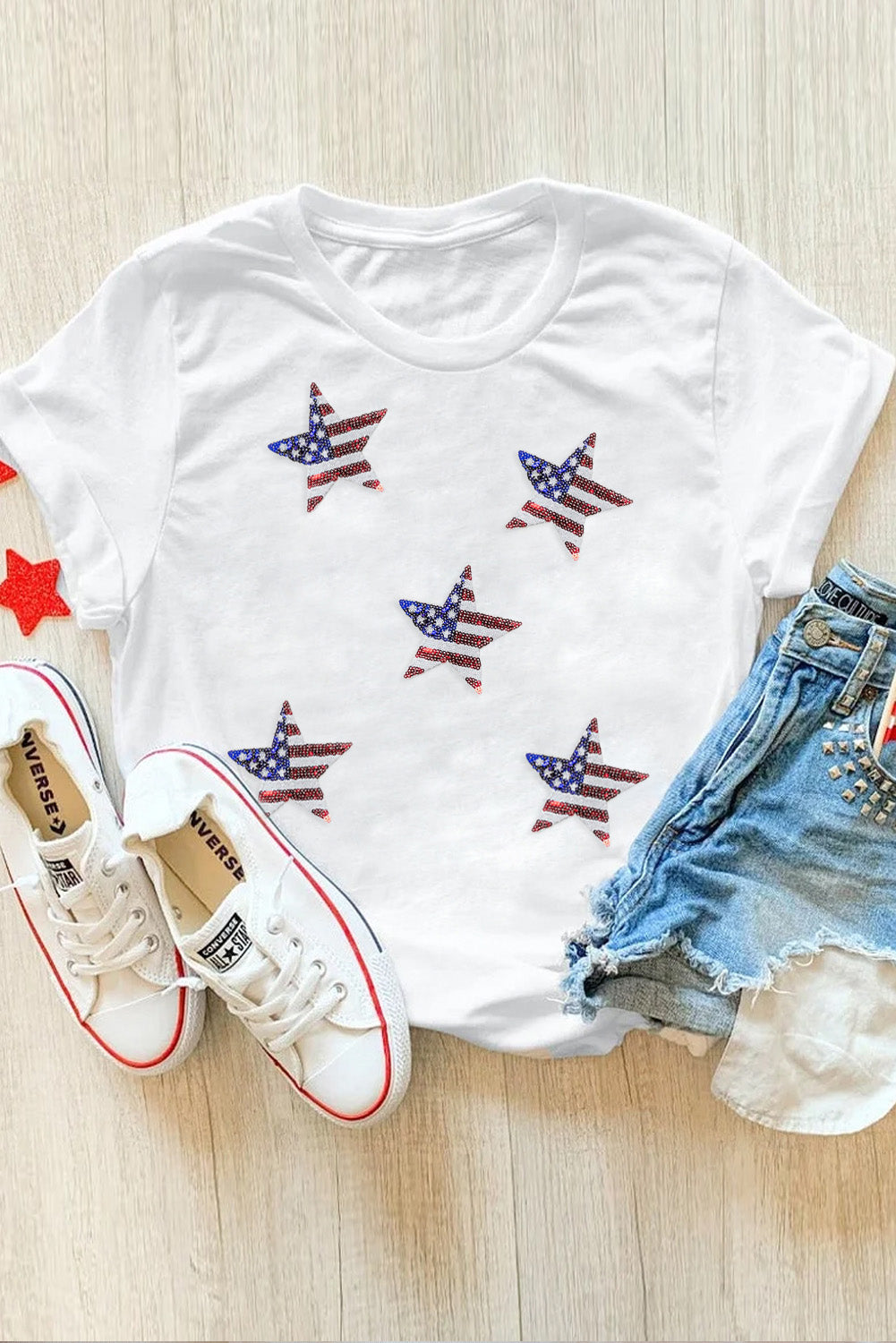 Flag Day Sequin&Graphic Tee