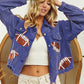 Corduroy & Sequins Football Jacket