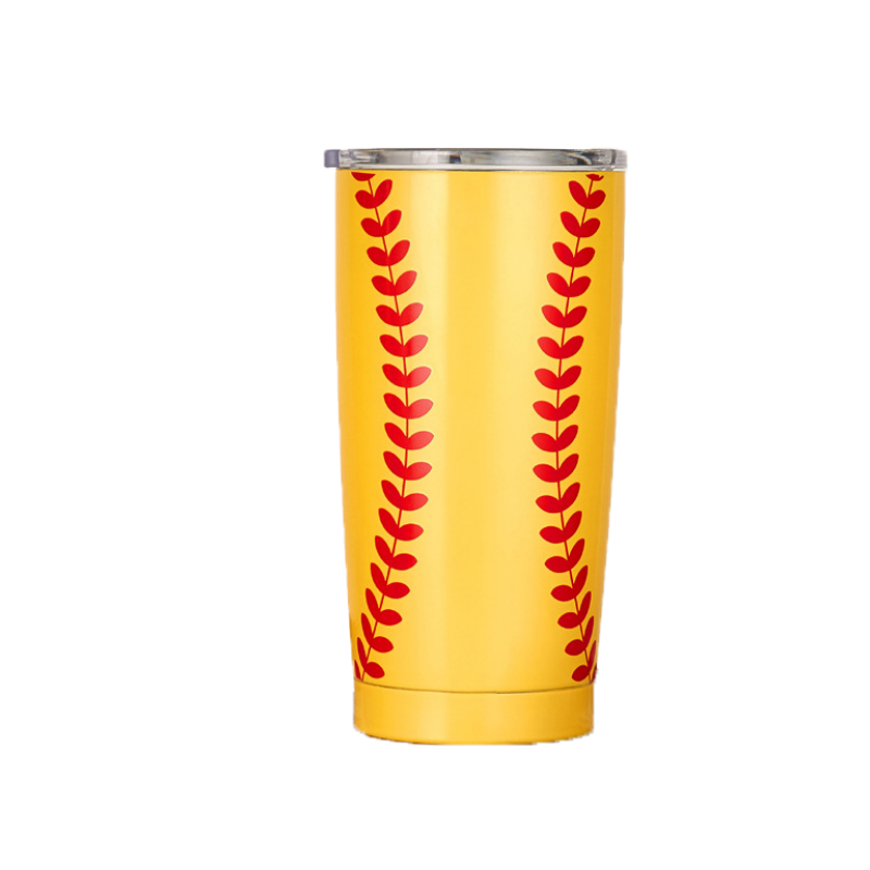 Baseball Pattern Stainless Steel Outdoor Vacuum Mug